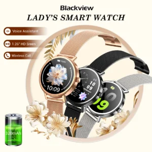 Lady's Smartwatch with Health Monitor Fitness Tracker 1.26” AMOLED Screen Bluetooth Smartwatch for Android IOS