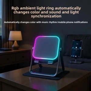 5 in 1 Auto-induction Wireless Induction Speaker 8 Mode RGB Light Phone Stand Surround Sound Portable Bluetooth Phone Holder