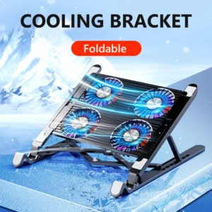 Laptop Cooling Pad with 2/4 Fans Foldable Notebook Stand RGB Silent Gaming Laptop Cooler Fan 7 Height for 11-17.3 Inch Notebook