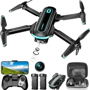 1080P HD FPV Foldable Mini Drone with Camera for Adults, Beginners, and Kids - Includes 2 Batteries, Carrying Case