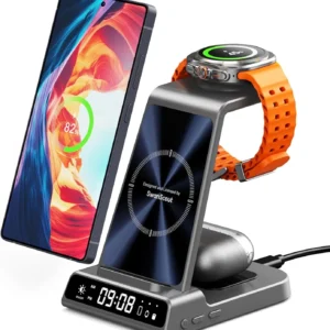 3-in-1 Wireless Charging Station for Samsung Phones, Watches, and Earbuds - Fast & Convenient